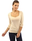 Patty Women's Square Neck Long Sleeve Stretch Pullover Blouse