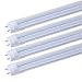CNSUNWAY T8 LED Bulbs 4 Foot, 18W 2400LM 6000K Super Bright, Type A+B LED Light Tubes, Ballast Bypass, Double-Ended Power, Clear Cover, T8 T10 T12 Fluorescent Light Bulbs Replacement - 4 Pack