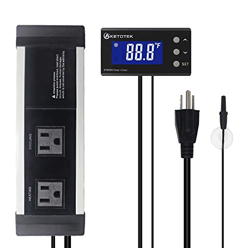 Ketotek KT4000 Digital Thermostat Temperature Controller Waterproof sensor US Plug Outlet LCD 2 Stage Heating and Cooling Mode For Home Greenhouse Aquarium Industry - Thumbnail 7