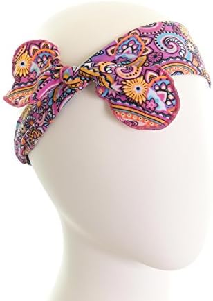ice cream Removable BOW Training Headband: No slip - No sweat, Paisley Pink