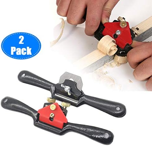 2Pcs Adjustable SpokeShave with Flat Base, Metal Blade Wood Working Hand Tool Perfect for Wood Craft, Wood Craver, Wood Working