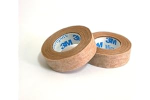 3M Micropore Tan Surgial Tape-Gentle Paper Tape, Hypoallergenic and Breathable, Ideal for Sensitive Skin 0.5'' Wide -2 Rolls