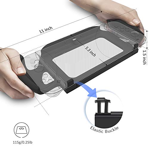 Lammcou Charging Grip for Nintendo Switch Comfort Charge Handle Stand Quick Charge Compatible 5V 2A AC Adapter, USB Charger with Type-C Cable for Nintendo Switch Console & Joy-con Controllers - Black