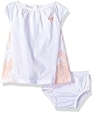 Burt's Bees Baby Baby Girls' Short Sleeve Dress and Diaper Cover, Cloud, 6-9 Months