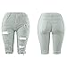iLUGU Women Elastic Destroyed Hole Leggings Short high Waisted Jeans Pants Denim Shorts Ripped Jeans