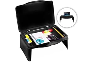 MAVO CRAFT MavoCraft™ New Black Folding Lap Desk, Laptop Desk, Breakfast Table, Bed Table, Serving Tray - The lapdesk Contains Extra Storage Space and dividers & Folds Very Easily, Great for Kids, Adults.