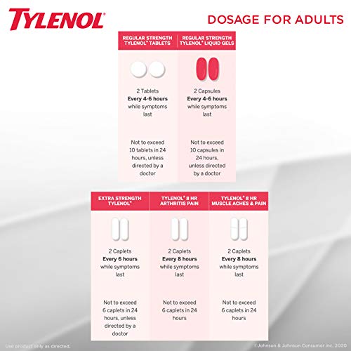 Tylenol Extra Strength Caplets with Acetaminophen, Pain Reliever