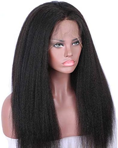 Wigs clifcragrocl, Kinky Yaki Straight Lace Front Long Wig Women Girl Natural Looking Party Wig - 26inch