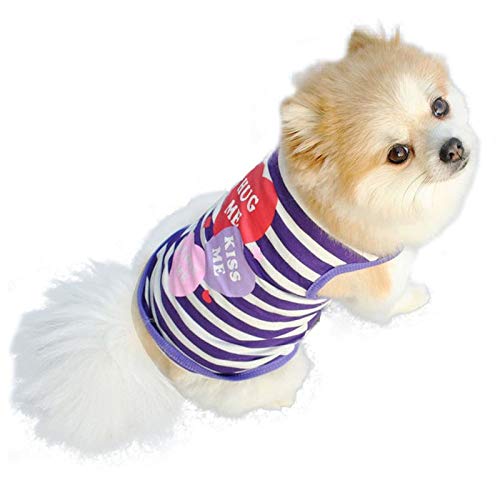 Howstar Pet Shirt, Printed Puppy Shirt Dog Clothes Soft Vest for Summer Pet Apparel (M, Purple)