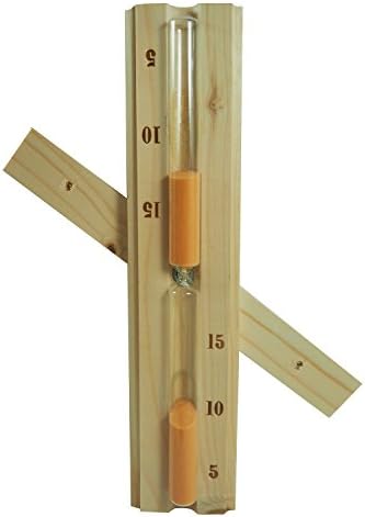 Wall-Mounted Rotating Sauna Sand Timer - 15 Minutes - Choose Your Sand Color (15 Minutes, Orange)