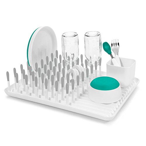 OXO Tot Baby Bottle Drying Rack with Drain Board, Portable Drying Rack