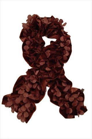 Catherine Lillywhite GC1102BR Brown Velvet and Taffeta Tab Scarf
