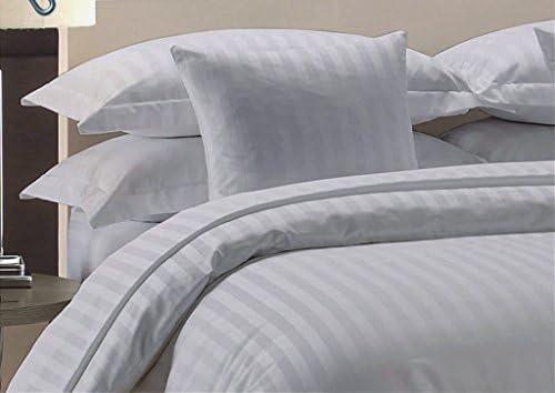 KP Linen New Brand Quality Hotel 740 Thread Count 100% Egyptian Cotton Expanded/Olympic Queen Size 4pc Sheet Set With 12 Inch Deep Pocket, Silver Gray Stripe