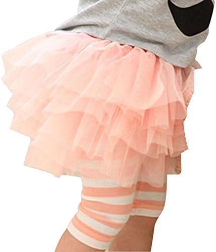 Lovely Baby Kids Girl Culotte Leggings Tulle Tutu Skirt Cropped Capri Pants (90/1-2Years, Pink)