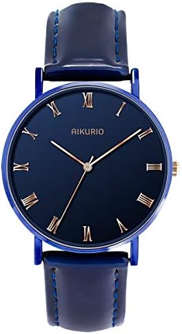 Women Analog Quartz Watch 30M Waterproof with Leather Strap and Ultra-Thin Case AKR009
