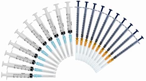 Industrial and Laboratory Syringes with Needles, Each in a Separate Package (1ml+2ml=20Pcs)