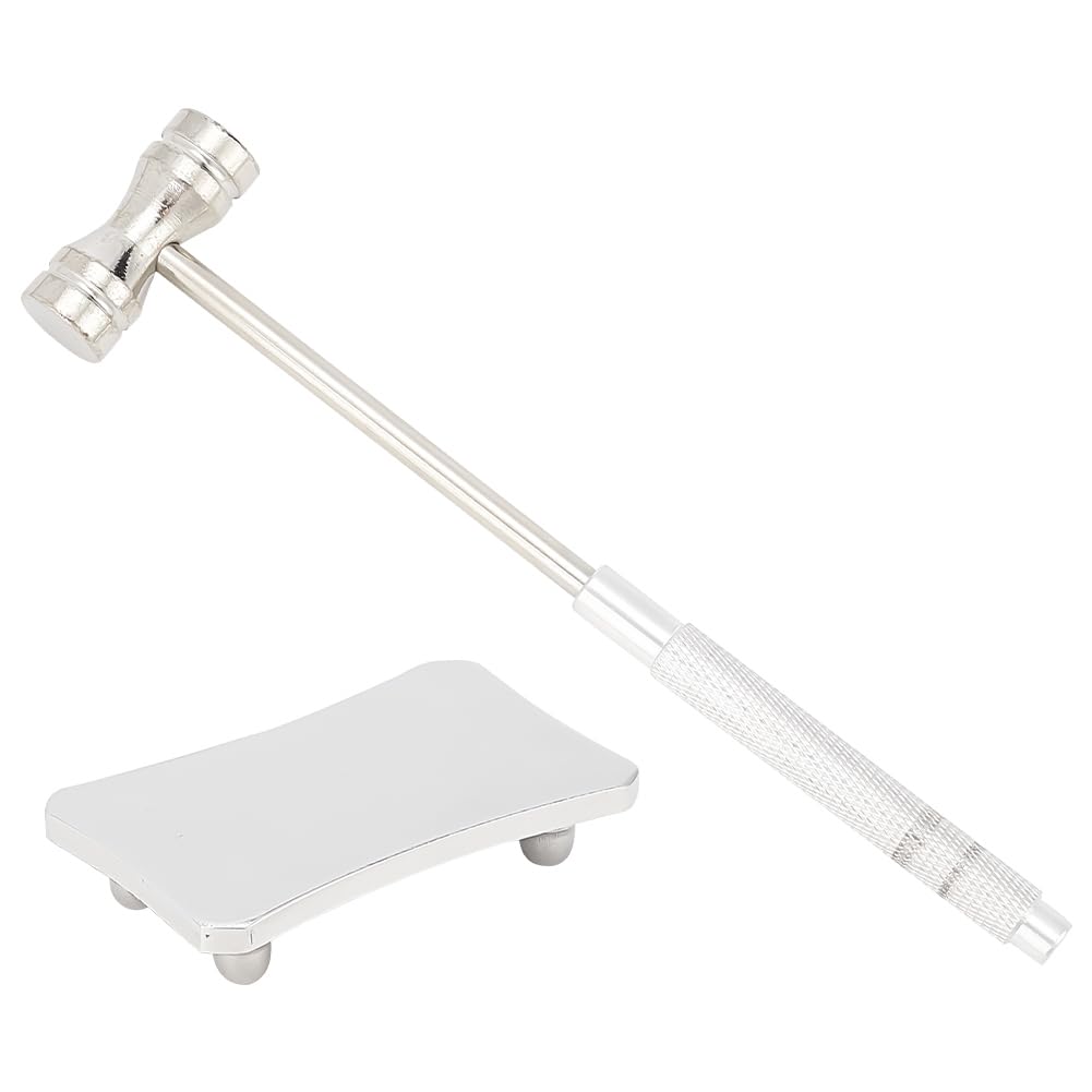 OLYCRAFT 16x3.4x1.4cm Mini Steel Hammer Jewelry Hammers Dual Head Hammer with 4x6.1x1.3cm Steel Plate for Jewelry Metal Stamping