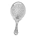 BAOZOON Vintage Hand Mirror with Handle - Cute Cosmetic Handheld Mirror Vanity Makeup Mirror Travel Mirrors 9.8x4.5in (Silver)