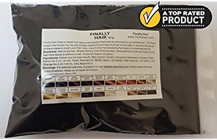 Finally Hair Building Fibers Refill (Black, 57g) - for Thinning Hair | Refill your existing hair fiber applicator bottles fro