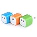 Wall Charger, AiGoo 3 Pack 1AMP USB Power Home Travel Adapter Wall Charger for iPhone 6 Plus, 6s, 6s Plus, iPad, Tablet, Samsung Galaxy S7, S6, HTC, LG, Sony and More Devices (Orange, Blue, Green)