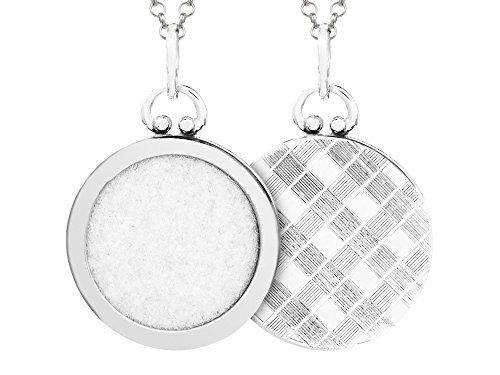 Sterling silver round picture charm pendant necklace
