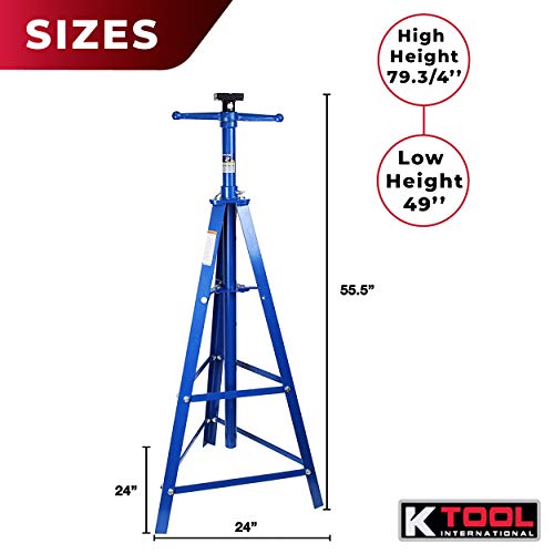 K Tool International Underhoist Support Stand XD, 2 Ton Tripod High