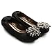 Ollio Women's Ballet Shoe Soft Cute Silver Bead Accent Flat