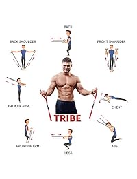 Monimo - Bandas de resistencia de látex, 12 unidades, resistencia, elásticas, resistentes, de nailon resistente, antideslizante, para fitness, 5 bandas, anclajes de puerta, tobillo, correa de malla, bolsa de malla