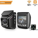 Dash Cam Dash Camera Recorder FHD1080P Built-in WiFi APP Support G-Sensor Loop Recording Parking Monitor WDR 2.45h LCD Screen 150 Wide Angle