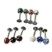 10Color Mixed Labret Ring,Honbay 10pcs Mixed Czech Crystal Lip Labret Ring Studs Monroe Stainless Steel Piercing