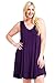 Modern Kiwi Solid Basic Asymmetric Plus Size Tank Tunic Dress Purple 1X