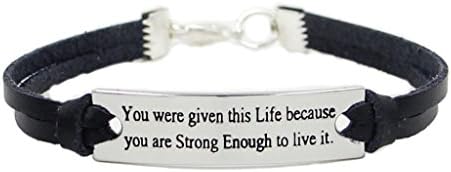 Prettymenny Leather Wristband Bracelet Inspirational Crossfit Sport Outdoor (90)