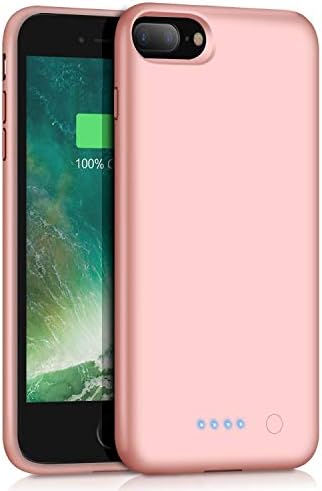 Battery Case for iPhone 6s Plus/6 Plus/8 Plus/7 Plus, iPosible 8500mAh Portable Rechargeable Charging Case for iPhone 6 Plus/6s Plus/8 Plus/7 Plus (5.5 inch) Protective Charger Case-Rose Gold