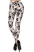 R562-OS Moonlight Petals Print Fashion Leggings, One Size