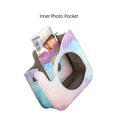 MoKo Étui pour Appareil Photo, Fujifilm Instax Mini 8 Mini 9 Protecteur, Sac de protection pour appareil photo pour Fuji Mini 8 8+ Mini 9 - Aquarelle - Image 5