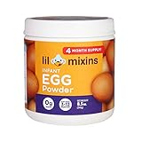 Lil Mixins Early Introduction Egg Powder. Lower Your Child's Chances of Egg Allergies. 240g. Easily Stir into Baby Food. 0g of Sugar. 4-Month Supply.