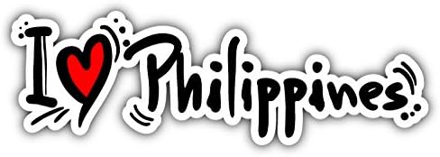 I Love Philippines Travel Car Bumper Sticker Decal 8" x 2"