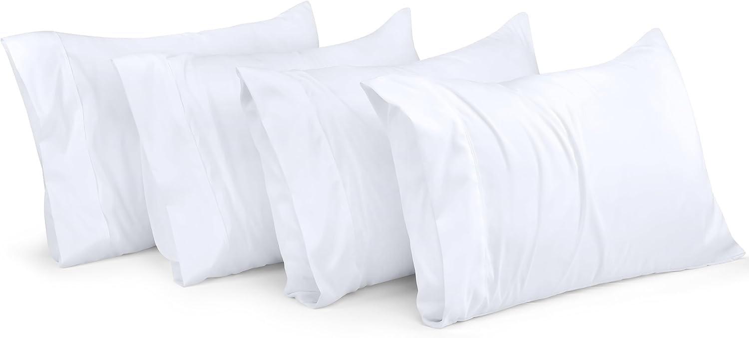 Photo 1 of Utopia Bedding Queen Pillow Cases - 4 Pack - Envelope Closure - Soft Brushed Microfiber Fabric - Shrinkage and Fade Resistant Pillow Covers Queen Size 20 X 30 Inches (Queen, White)