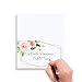 Bliss Collections Floral Place Cards for Wedding or Party, Seating Place Cards for Tables, Scored for Easy Folding, Blush, Coral and Greenery Geometric Flower Design, 50 Pack 2 x 3.5 Inches