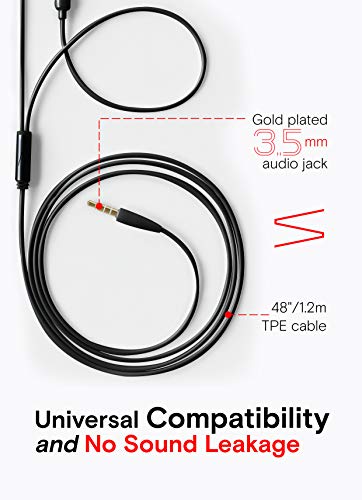 Symphonized NRG X Bubinga Premium Genuine Wood Earbuds, in-Ear Noise-Isolating Headphones, Earphones with Angle-Fit Ear Tips, in-line Microphone and Volume Control, Stereo Earphones (Black)