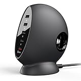 VOGEK USB Charging Station, 5-Port USB Charger Desktop Charger with QC 3.0 and Smart Identification for Galaxy Note 8, S8, S8 Plus, LG V30, LG G6, G5, HTC, Samsung, iPhone, iPad - Space Gray