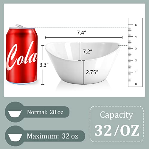 Yedio Salad Bowls Set, 30 Ounces Porcelain Serving Bowls for Kitchen