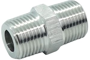 CDQBWKJGFJ 3 Pcs 1/2" Male to 1/2" Male NPT Hex Nipple Stainless Steel 304 Threaded Pipe Fittings