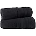 Qute Home 100% Turkish Cotton Bath Towels (27 x 52 inches), Spa & Hotel Quality Towels, Black