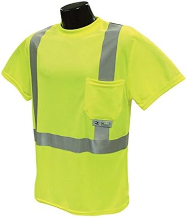 Radians RadWear Class 2 Short Sleeve Safety T-Shirt with Max-Dri - Lime, Large, ST11-2PGS