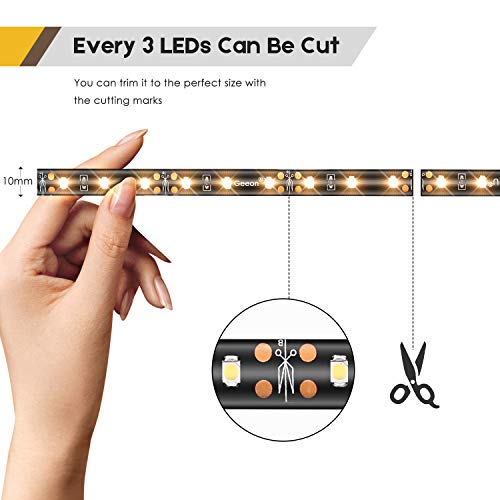 Geeon LED Strip Lights Waterproof 12V 2700K Warm White for Auto Car Truck Motorcycle Boat Interior Lighting UL Listed 30CM/12'' 3528 SMD Pack of 4 - Thumbnail 4