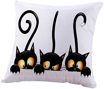 Robiear Halloween Theme Funny Cotton Linen Pillow Cases Sofa Cushion Cover 18"x18" (HOT-B)