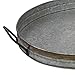 Stonebriar Oval Galvanized Metal Serving Tray with Rust Trim and Metal Handles, Decorative Centerpiece for Coffee Table or Dining Table, Large