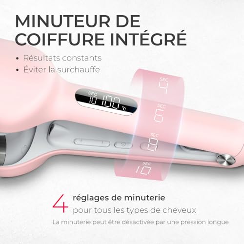 TYMO ROVY Hair Curler, 32 mm Waving Irons for Large Curls, Suitable for Beginners, Curling Iron for Long Short Hair, 4 Adjustable Temperatures, LED Display, Anti-scald