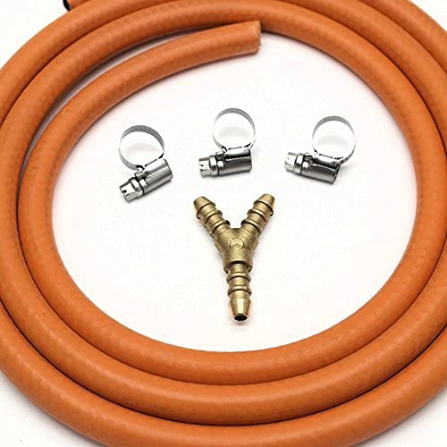 Other 3 WAY Y CONNECTOR SPLITTER KIT WITH 2mt 8mm I/D GAS HOSE & 3 CLIPS